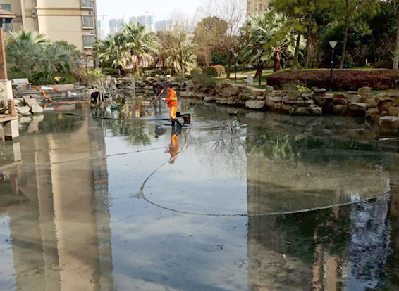 花都景观池淤泥清理
